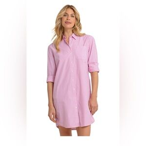 Pink Striped Shirt Dress NWT